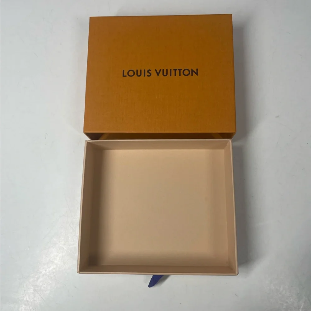 Louis Vuitton Drawer Gift Storage Empty Box Orange Navy Small 6” x 5” x 1 5/8”